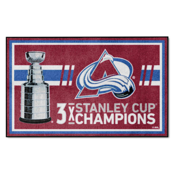 Colorado Avalanche Dynasty 4ft. x 6ft. Plush Area Rug