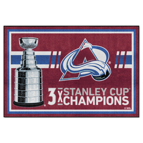 Colorado Avalanche Dynasty 5ft. x 8ft. Plush Area Rug