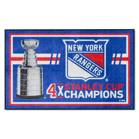 New York Rangers Dynasty 4ft. x 6ft. Plush Area Rug