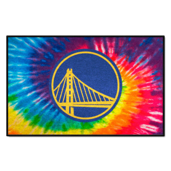 Golden State Warriors Tie Dye Starter Mat Accent Rug - 19in. x 30in.