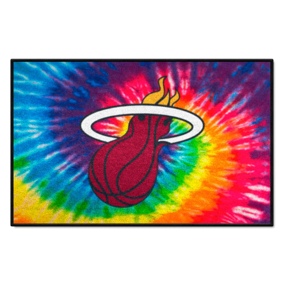 Miami Heat Tie Dye Starter Mat Accent Rug - 19in. x 30in.