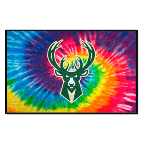 Milwaukee Bucks Tie Dye Starter Mat Accent Rug - 19in. x 30in.