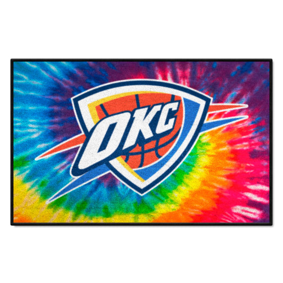 Oklahoma City Thunder Tie Dye Starter Mat Accent Rug - 19in. x 30in.