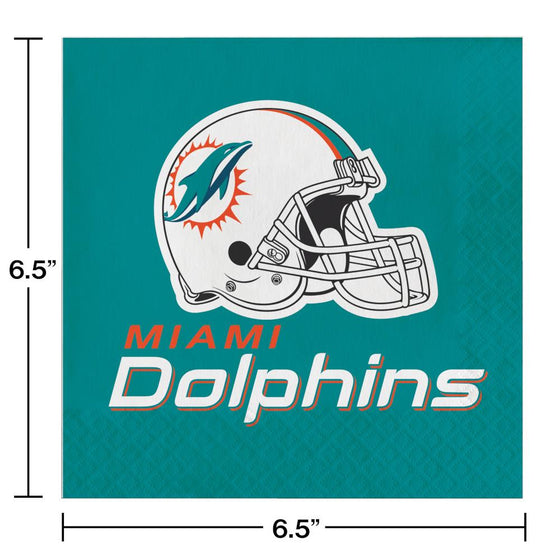 Miami Dolphins Luncheon Napkin 16ct - 757 Sports Collectibles