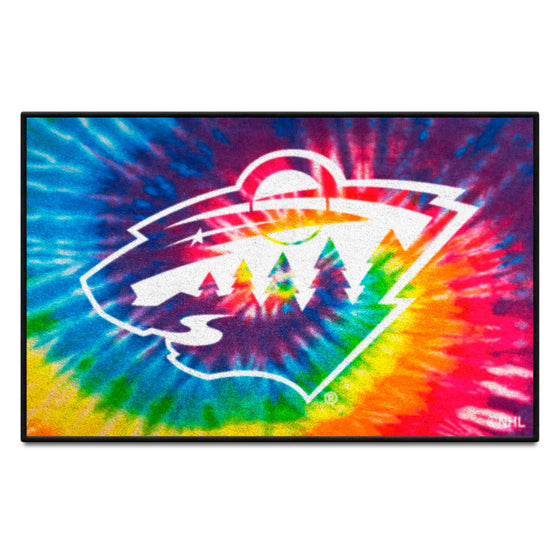 Minnesota Wild Tie Dye Starter Mat Accent Rug - 19in. x 30in.