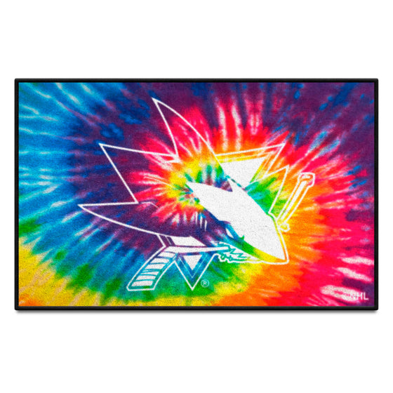 San Jose Sharks Tie Dye Starter Mat Accent Rug - 19in. x 30in.