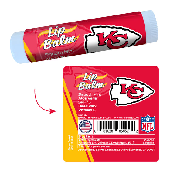 Kansas City Chiefs Smooth Mint SPF 15 Lip Balm