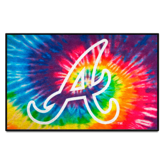 Atlanta Braves Tie Dye Starter Mat Accent Rug - 19in. x 30in.