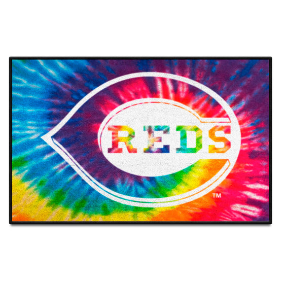 Cincinnati Reds Tie Dye Starter Mat Accent Rug - 19in. x 30in.