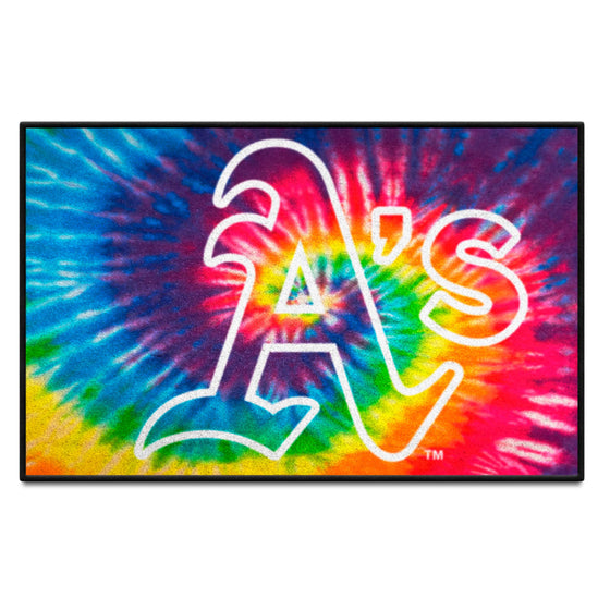 Oakland Athletics Tie Dye Starter Mat Accent Rug - 19in. x 30in.