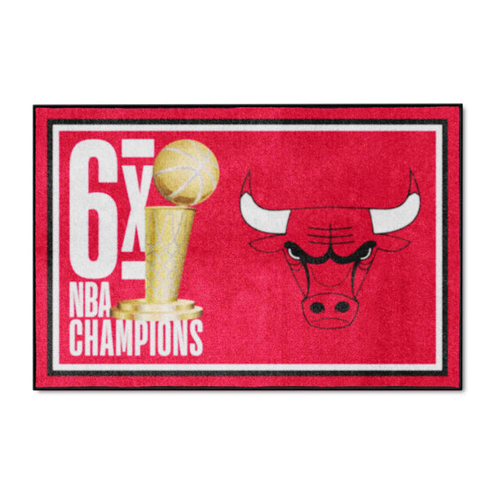 Chicago Bulls Dynasty 4ft. x 6ft. Plush Area Rug