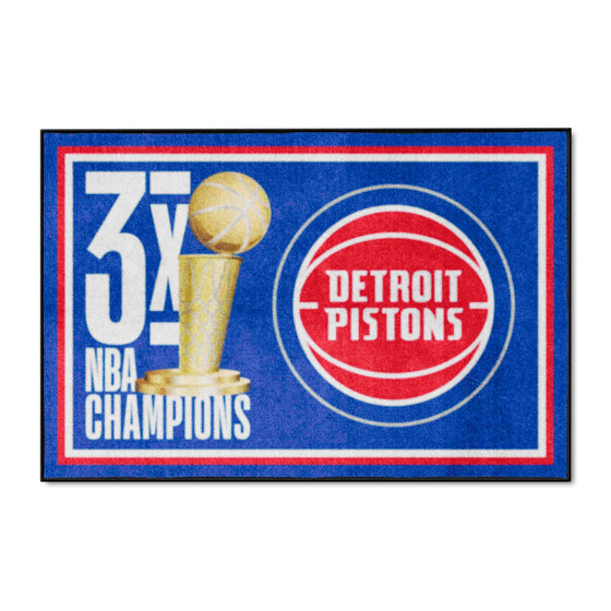 Detroit Pistons Dynasty 4ft. x 6ft. Plush Area Rug