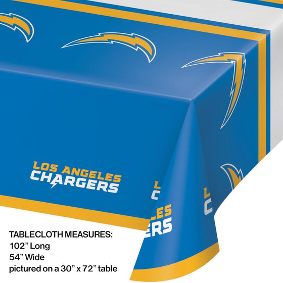 Los Angeles Chargers Plastic Tablecover, 54" x 102" 1ct - 757 Sports Collectibles