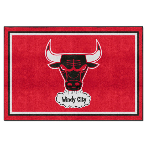 NBA Retro Chicago Bulls 5ft. x 8 ft. Plush Area Rug