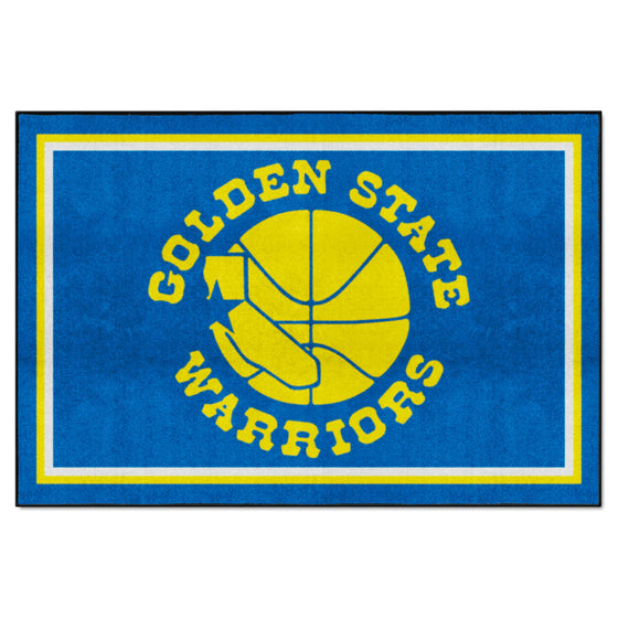 NBA Retro Golden State Warriors 5ft. x 8 ft. Plush Area Rug