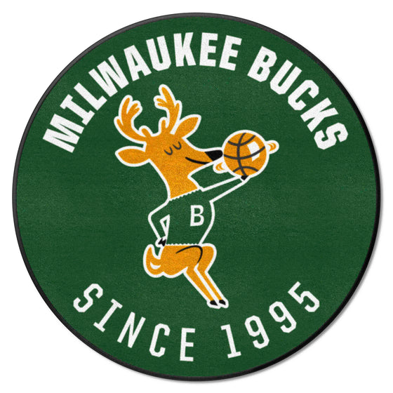 NBA Retro Milwaukee Bucks Roundel Rug - 27in. Diameter