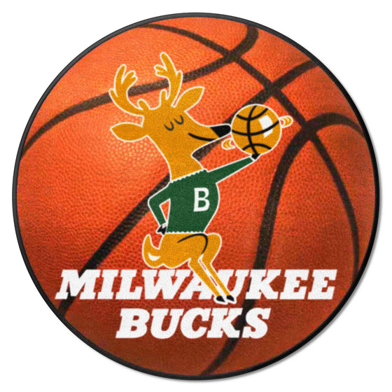 NBA Retro Milwaukee Bucks Basketball Rug - 27in. Diameter