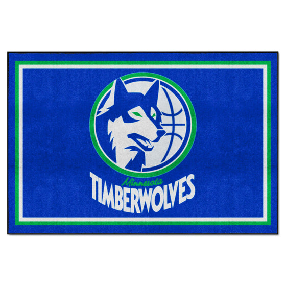 NBA Retro Minnesota Timberwolves 5ft. x 8 ft. Plush Area Rug