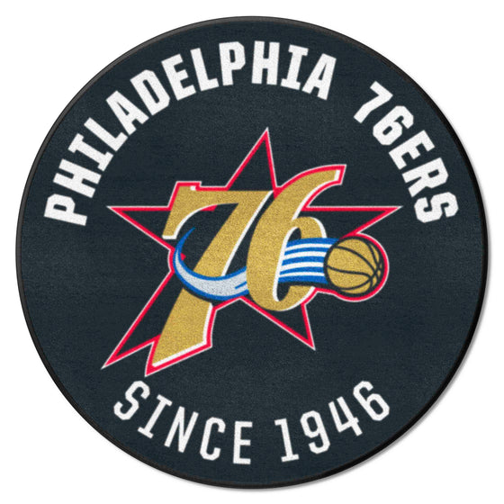 NBA Retro Philadelphia 76ers Roundel Rug - 27in. Diameter