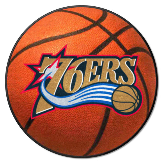 NBA Retro Philadelphia 76ers Basketball Rug - 27in. Diameter