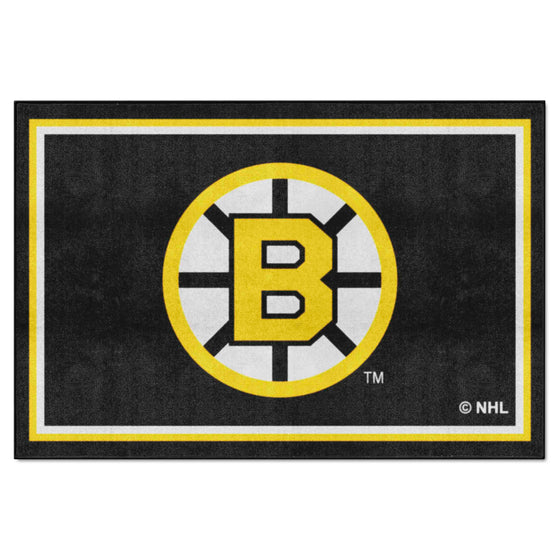 Retro NHL Boston Bruins 5ft. x 8 ft. Plush Area Rug