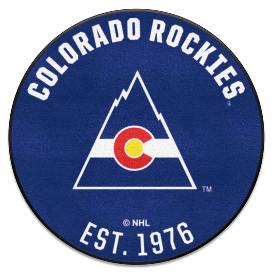 NHLRETRO Colorado Rockies Roundel Rug - 27in. Diameter