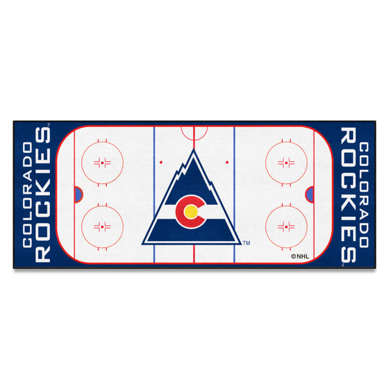 NHLRETRO Colorado Rockies Rink Runner - 30in. x 72in.