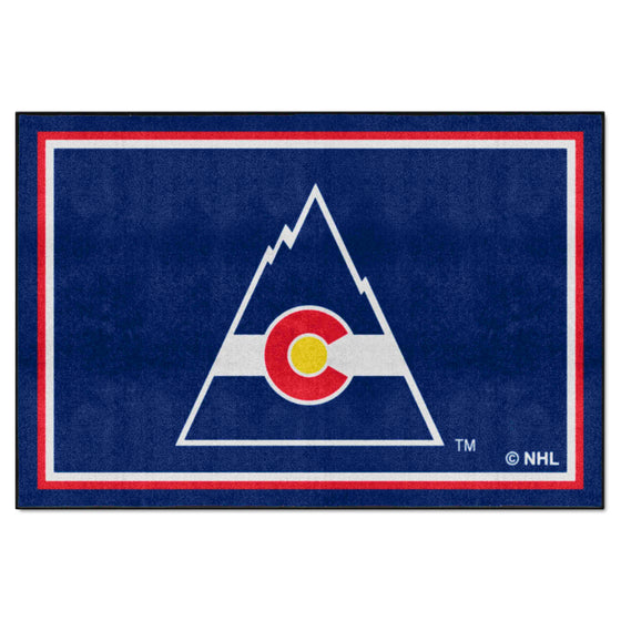 NHLRETRO Colorado Rockies 5ft. x 8 ft. Plush Area Rug