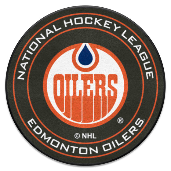 NHLRETRO Edmonton Oilers Hockey Puck Rug - 27in. Diameter