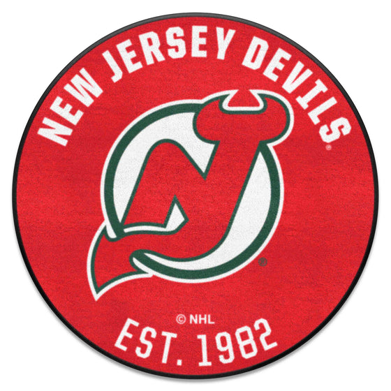 NHLRETRO New Jersey Devils Roundel Rug - 27in. Diameter