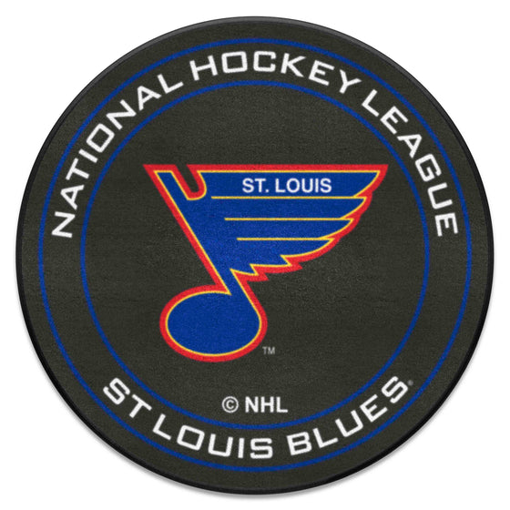 NHLRETRO St. Louis Blues Hockey Puck Rug - 27in. Diameter