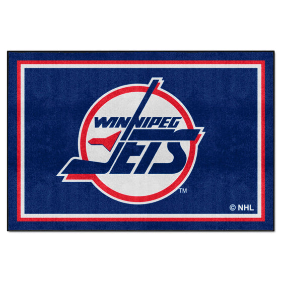 Retro NHL Winnipeg Jets 5ft. x 8 ft. Plush Area Rug