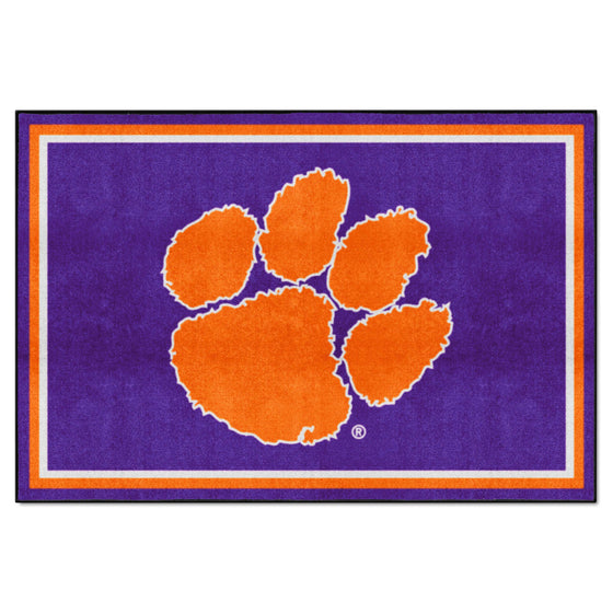 Clemson Tigers 5ft. x 8 ft. Plush Area Rug, Purple