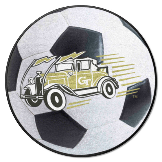 Georgia Tech Yellow Jackets Soccer Ball Rug - 27in. Diameter