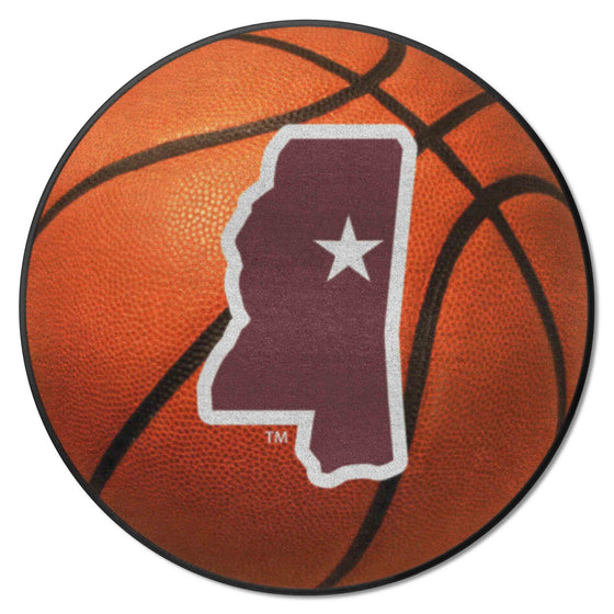 Mississippi State Bulldogs Basketball Rug, State Logo - 27in. Diameter