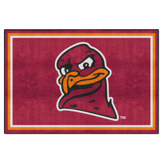 Virginia Tech Hokies 5ft. x 8 ft. Plush Area Rug, Hokie Bird Logo