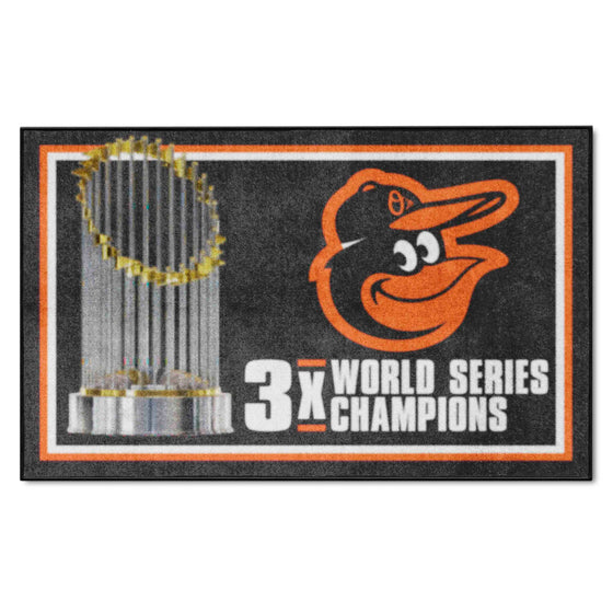 Baltimore Orioles Dynasty 4ft. x 6ft. Plush Area Rug