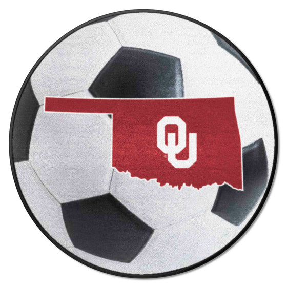 Oklahoma Sooners Soccer Ball Rug - 27in. Diameter