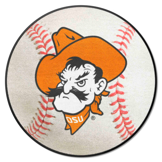 Oklahoma State Cowboys Baseball Rug - 27in. Diameter