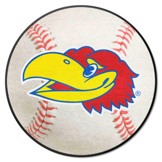 Kansas Jayhawks Baseball Rug - 27in. Diameter