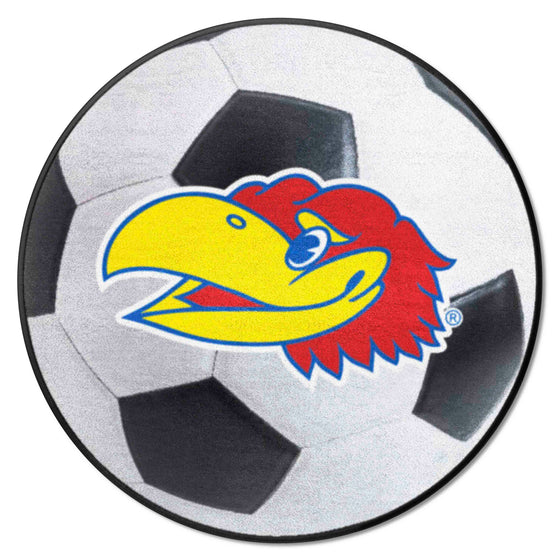 Kansas Jayhawks Soccer Ball Rug - 27in. Diameter