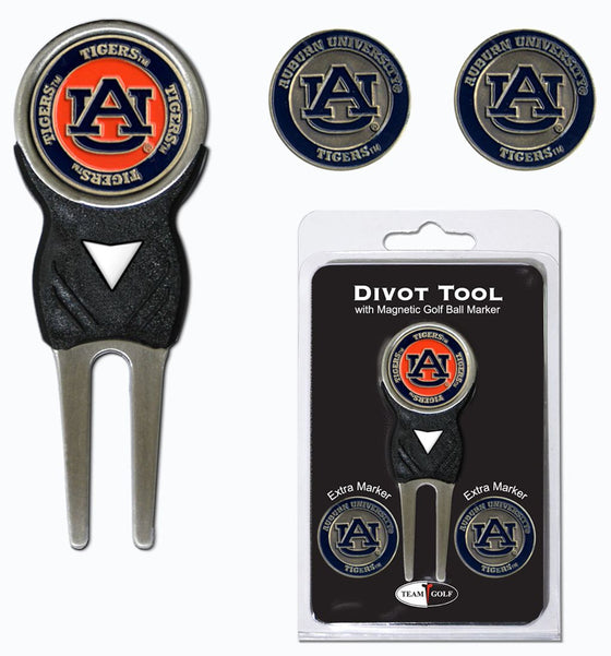 Auburn Tigers Golf Divot Tool with 3 Markers - Special Order