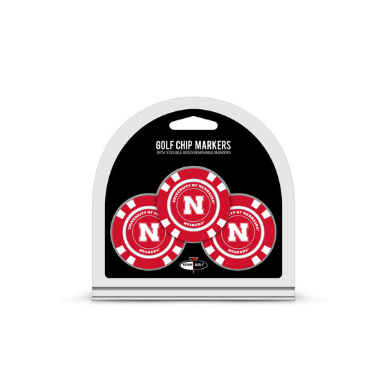 Nebraska Cornhuskers Golf Chip with Marker 3 Pack