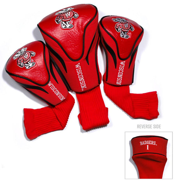 Wisconsin Badgers Golf Club 3 Piece Contour Headcover Set - Special Order