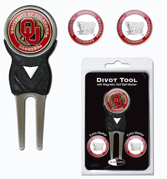 Oklahoma Sooners Golf Divot Tool with 3 Markers - Special Order