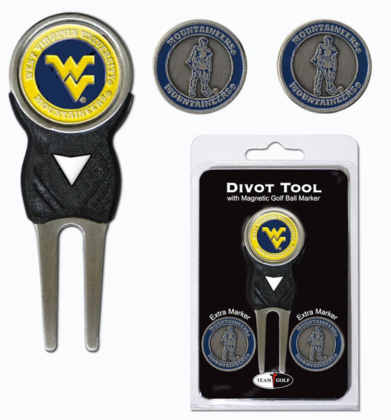 West Virginia Mountaineers Golf Divot Tool with 3 Markers - Special Order