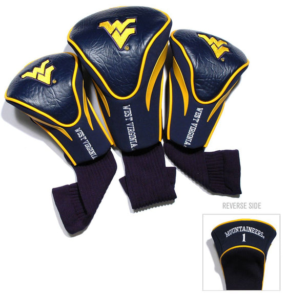 West Virginia Mountaineers Golf Club 3 Piece Contour Headcover Set - Special Order