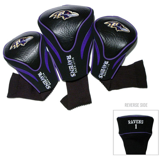 Baltimore Ravens Golf Club 3 Piece Contour Headcover Set - Special Order