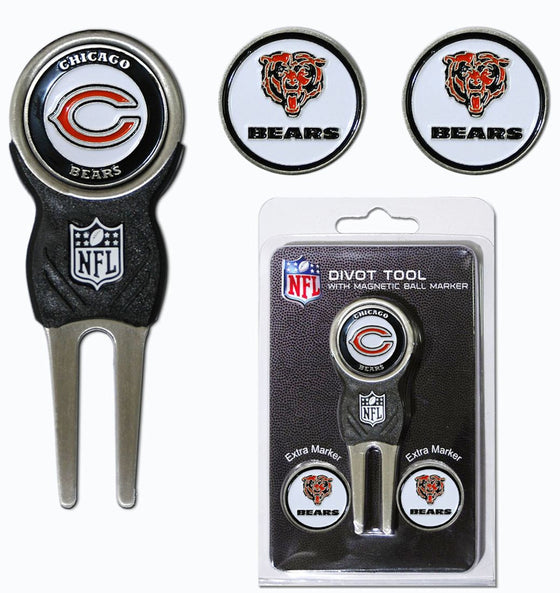 Chicago Bears Golf Divot Tool with 3 Markers - Special Order