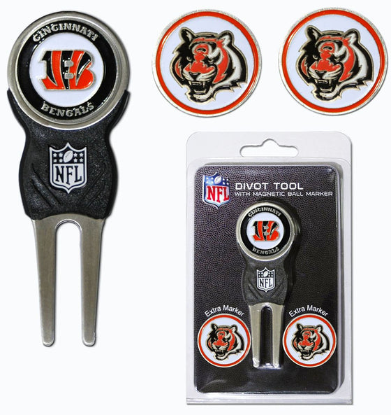 Cincinnati Bengals Golf Divot Tool with 3 Markers - Special Order